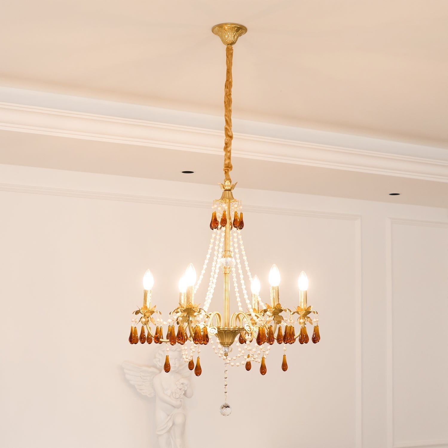 Ormirara Postmodern Luxury Amber Crystal Chandelier