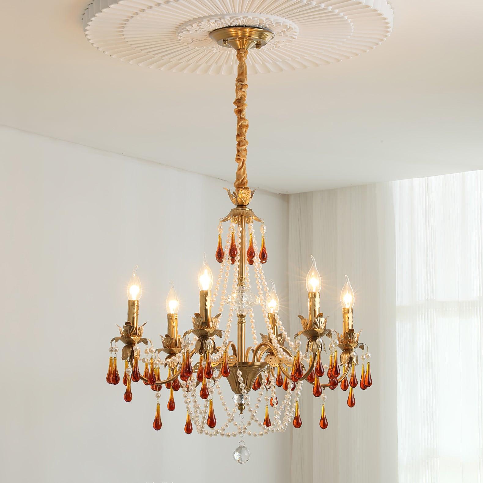Ormirara Postmodern Luxury Amber Crystal Chandelier