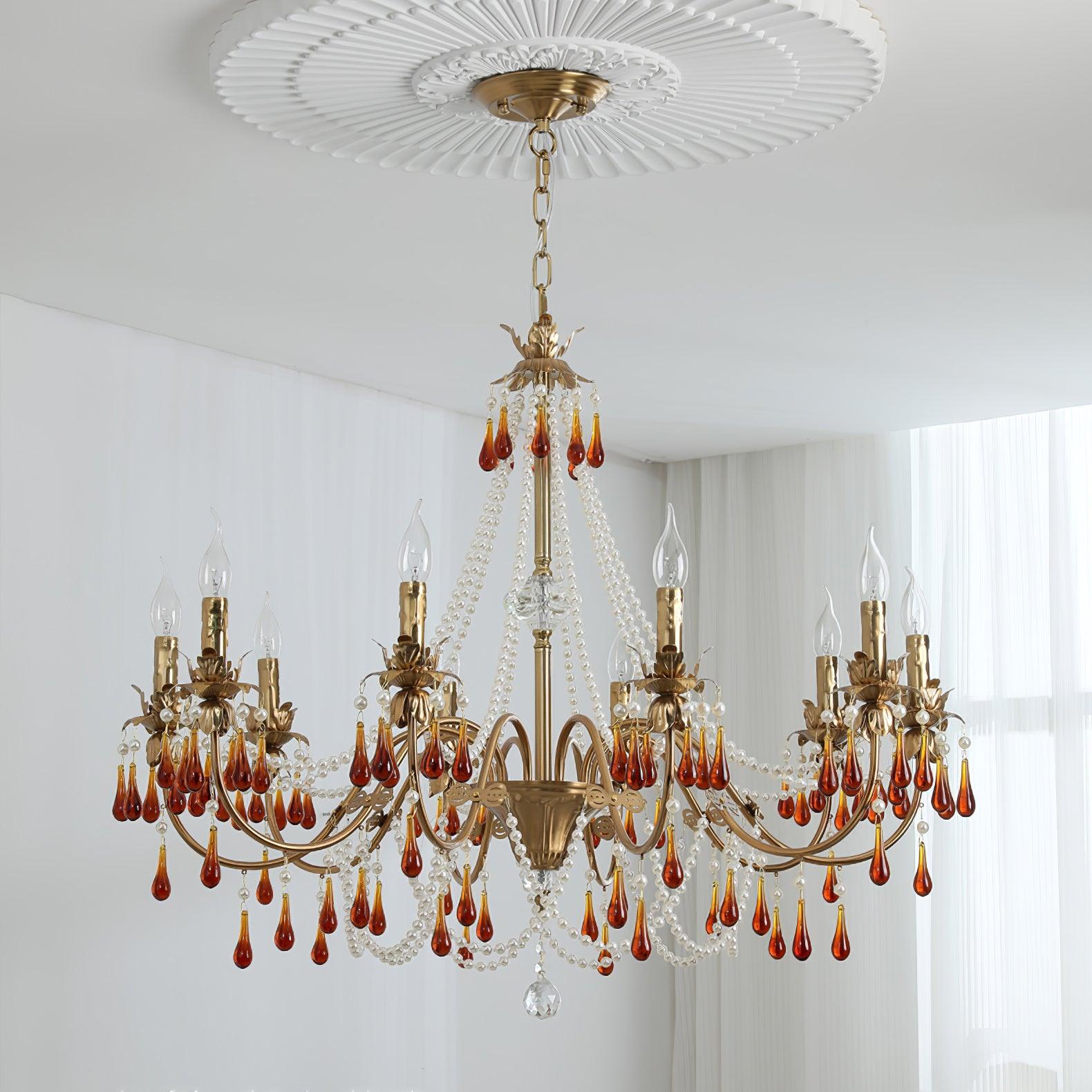 Ormirara Postmodern Luxury Amber Crystal Chandelier