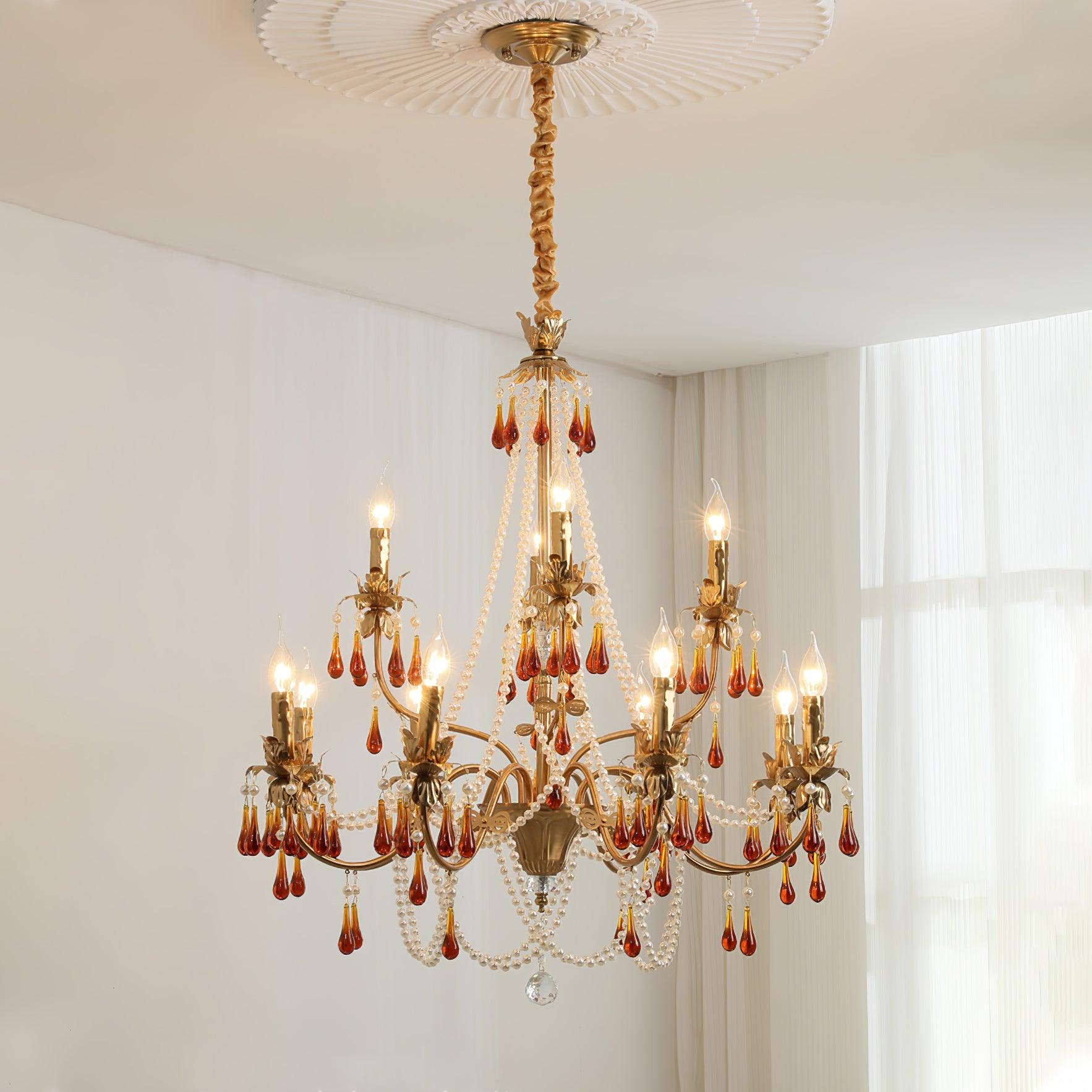 Ormirara Postmodern Luxury Amber Crystal Chandelier