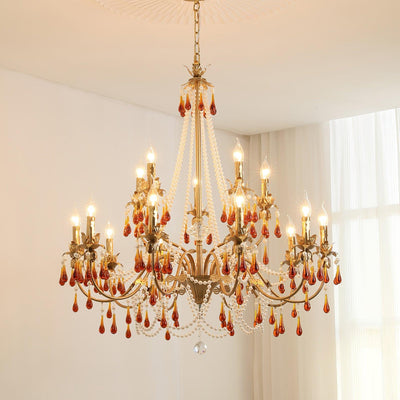 Ormirara Postmodern Luxury Amber Crystal Chandelier