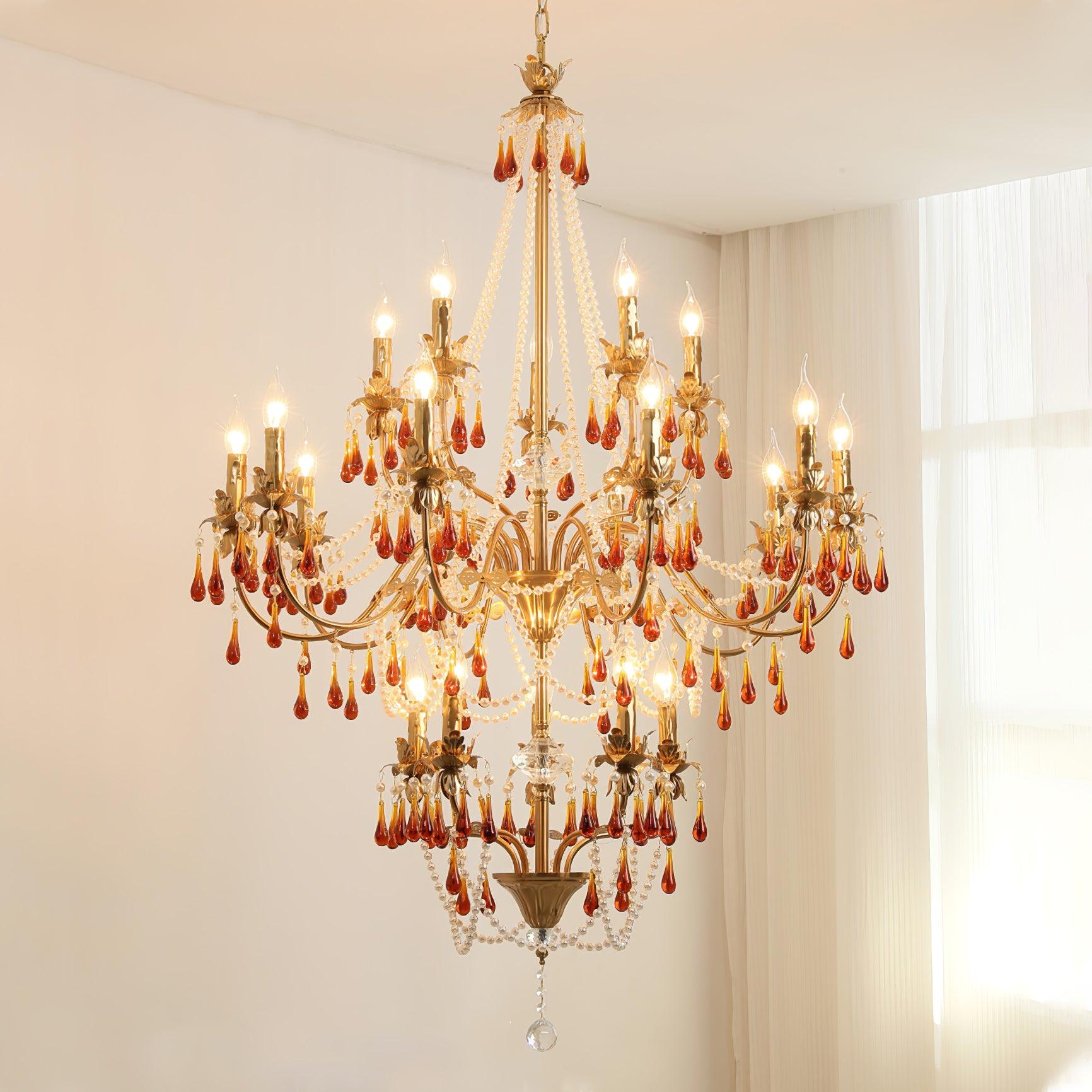 Ormirara Postmodern Luxury Amber Crystal Chandelier