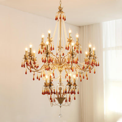 Ormirara Postmodern Luxury Amber Crystal Chandelier