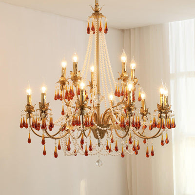 Ormirara Postmodern Luxury Amber Crystal Chandelier