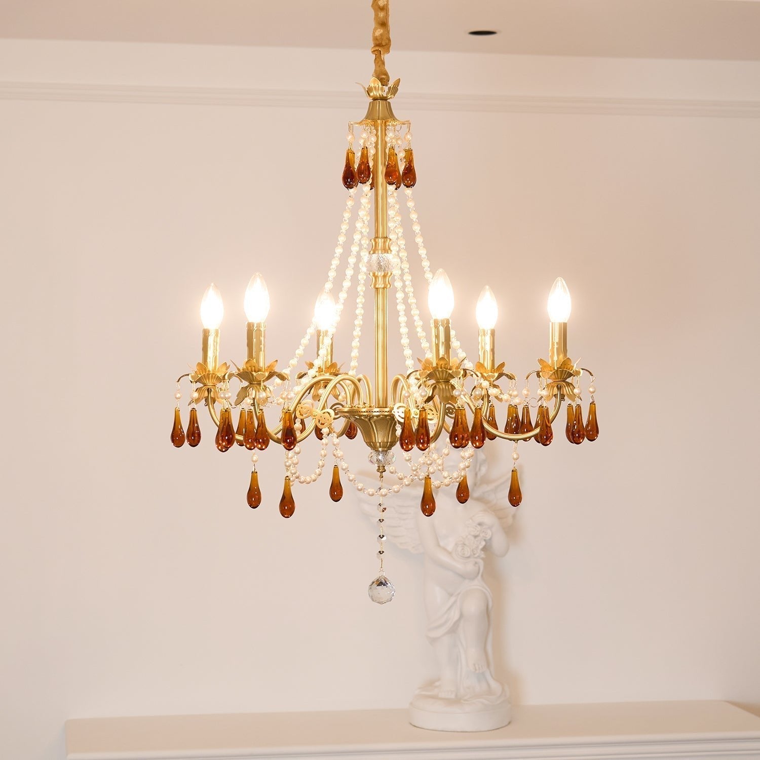 Ormirara Postmodern Luxury Amber Crystal Chandelier