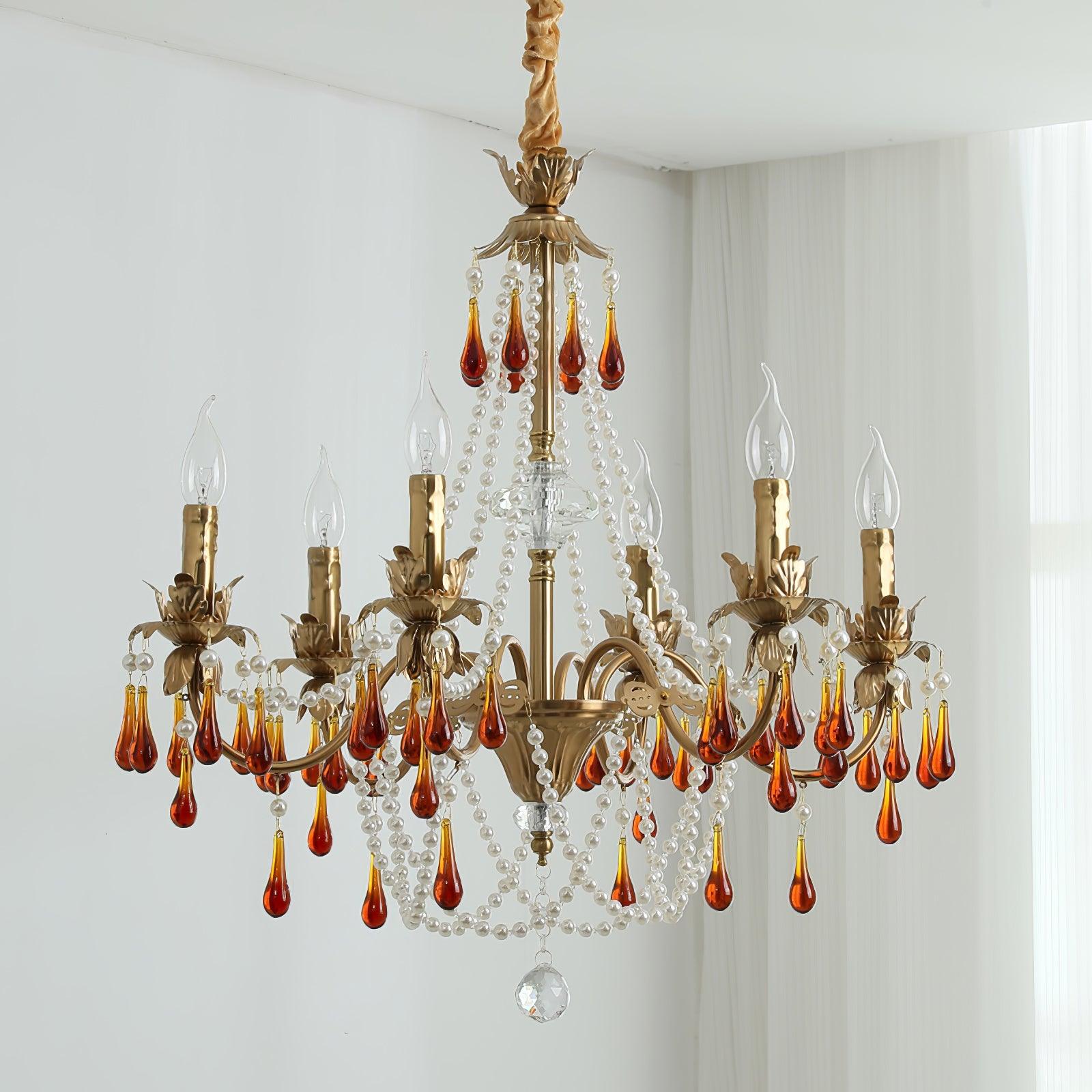 Ormirara Postmodern Luxury Amber Crystal Chandelier