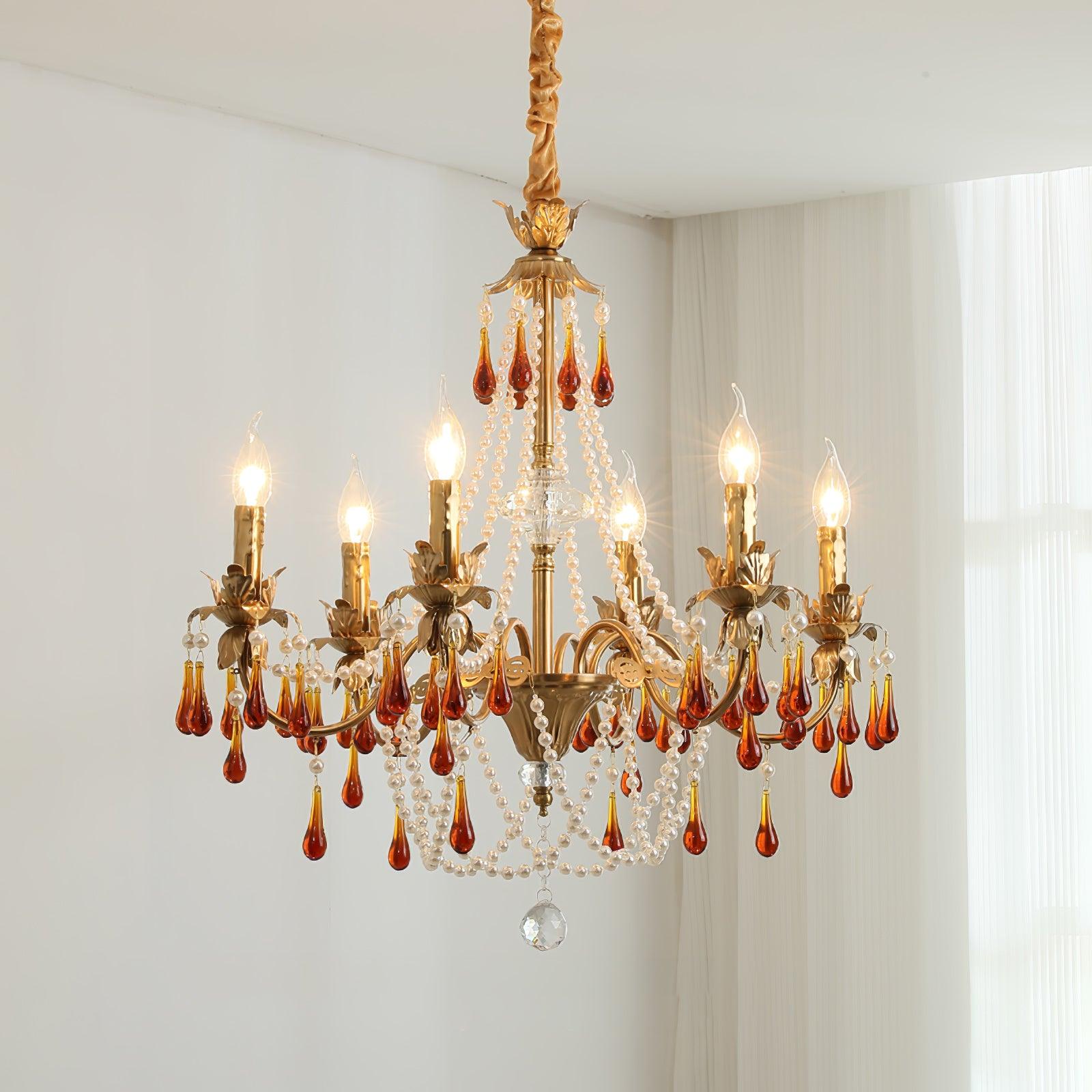Ormirara Postmodern Luxury Amber Crystal Chandelier