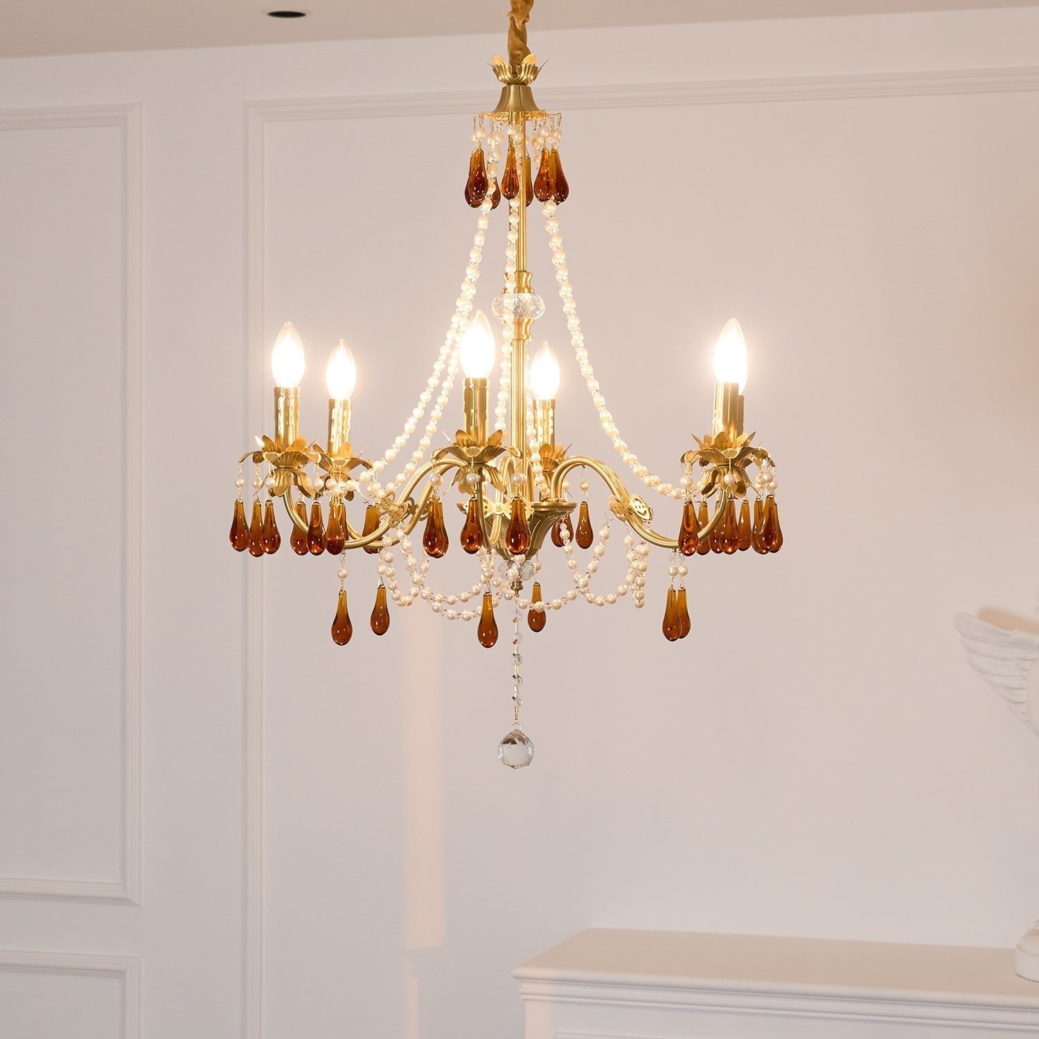 Ormirara Postmodern Luxury Amber Crystal Chandelier