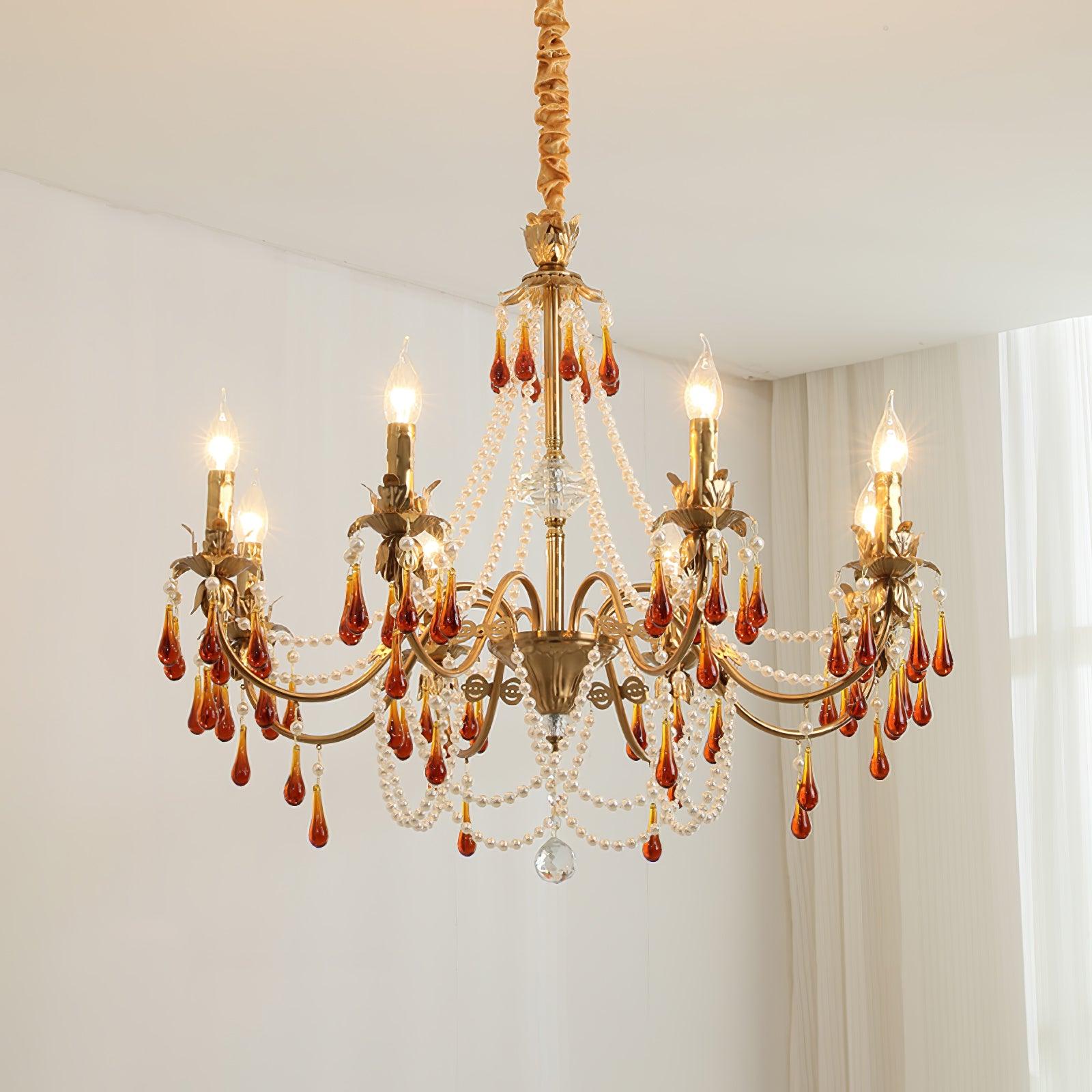 Ormirara Postmodern Luxury Amber Crystal Chandelier