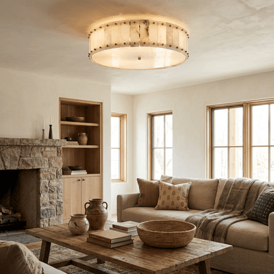 Nocten Alabaster Halo Ceiling Lamp