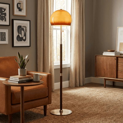 Terielella Amber Dome Floor Lamp