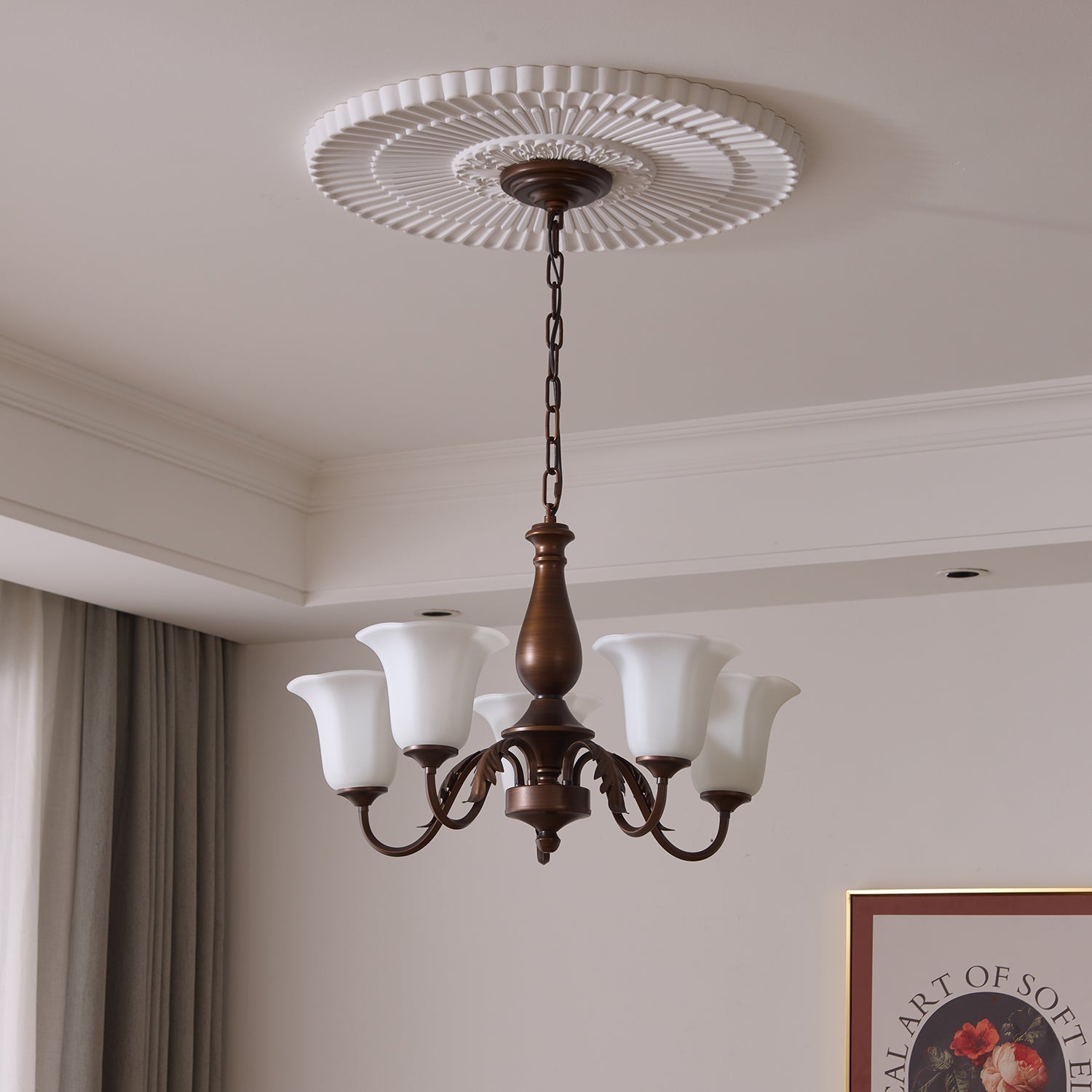 Uveleth Traditional Elegance Glass Chandelier