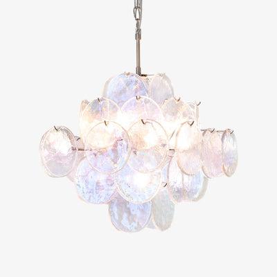 Selerira Chandelier Iridescent Murano Disc Layered