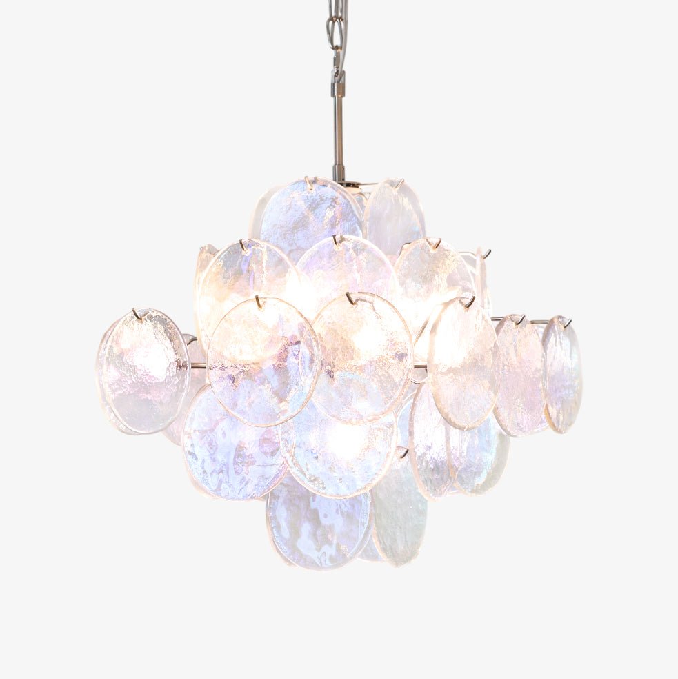 Selerira Chandelier Iridescent Murano Disc Layered