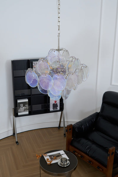 Selerira Chandelier Iridescent Murano Disc Layered