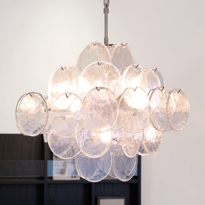 Selerira Chandelier Iridescent Murano Disc Layered