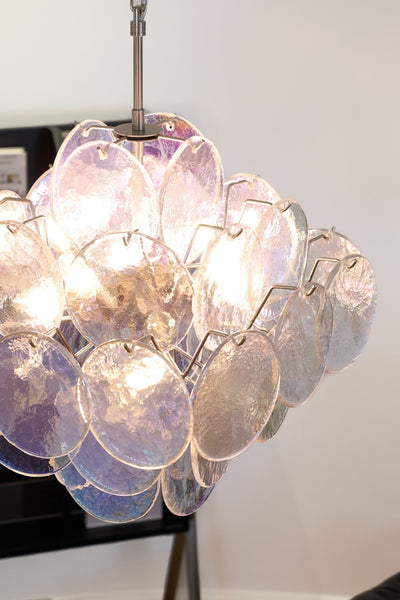 Selerira Chandelier Iridescent Murano Disc Layered