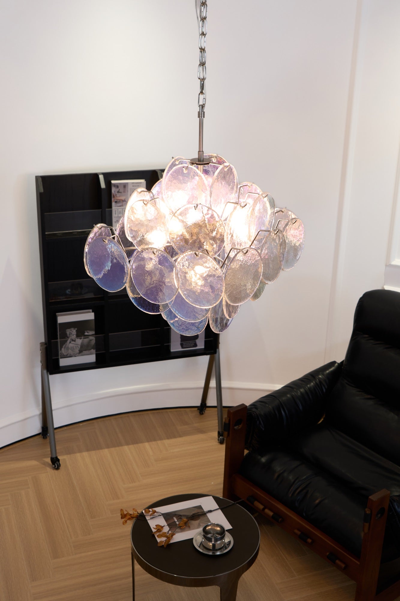 Selerira Chandelier Iridescent Murano Disc Layered