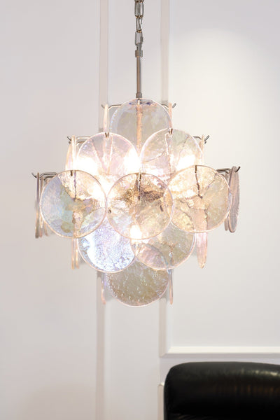 Selerira Chandelier Iridescent Murano Disc Layered