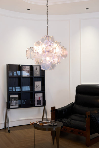 Selerira Chandelier Iridescent Murano Disc Layered
