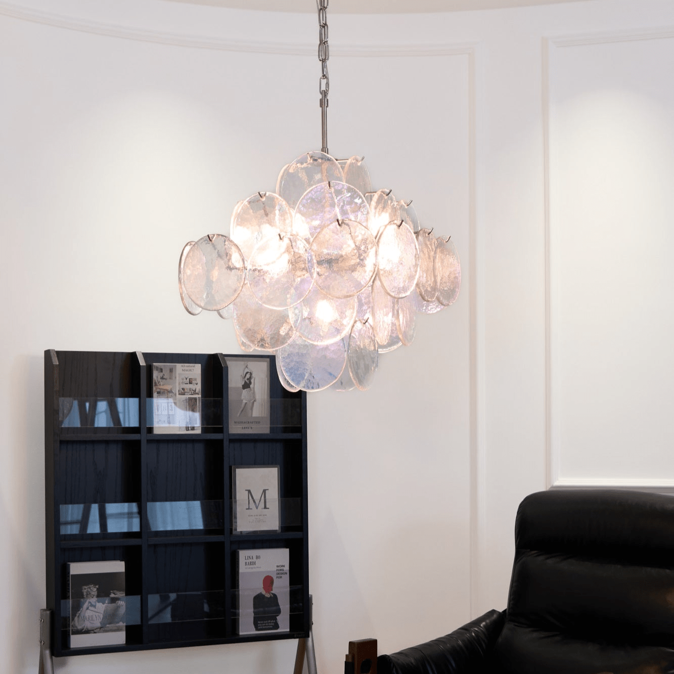 Selerira Chandelier Iridescent Murano Disc Layered