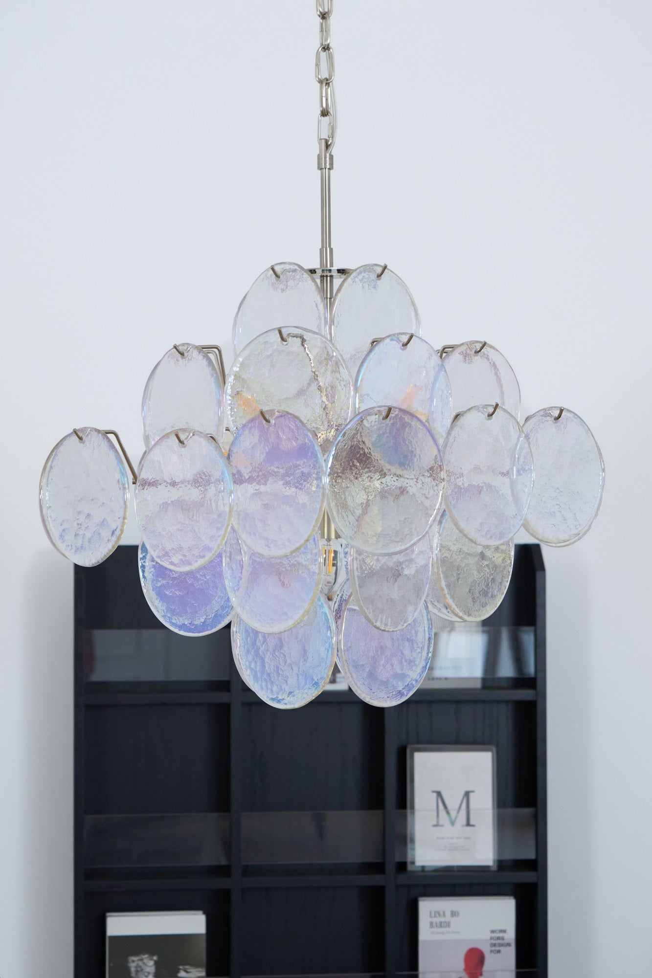 Selerira Chandelier Iridescent Murano Disc Layered