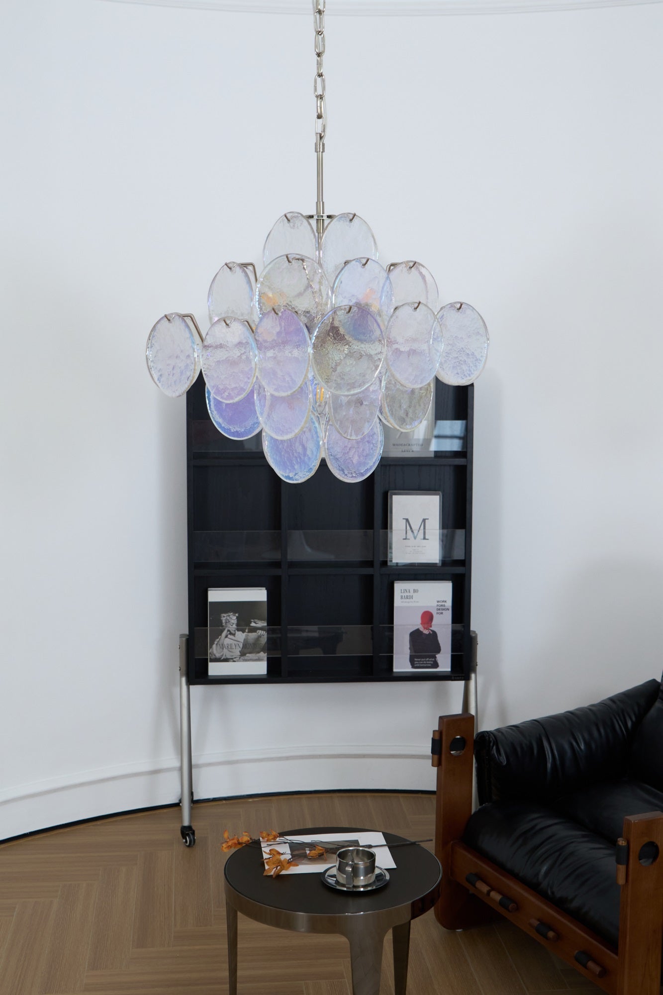 Selerira Chandelier Iridescent Murano Disc Layered