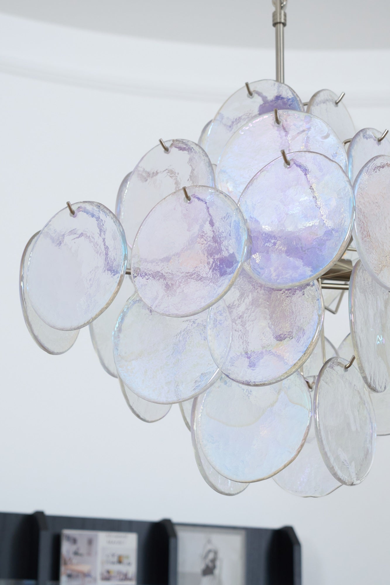 Selerira Chandelier Iridescent Murano Disc Layered
