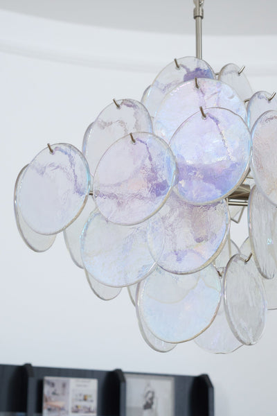 Selerira Chandelier Iridescent Murano Disc Layered