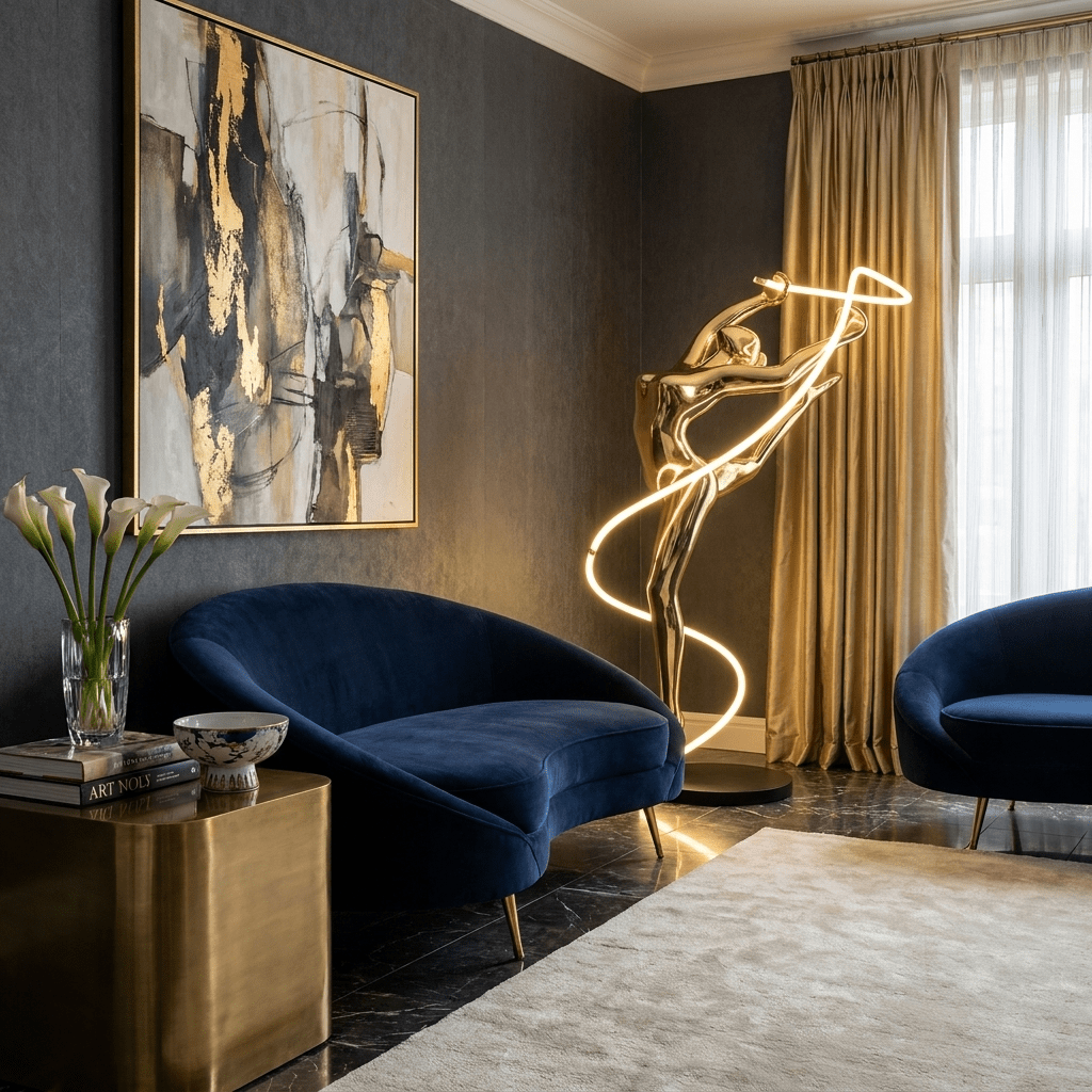 Elaeline Ribbon Dancer Floor Lamp