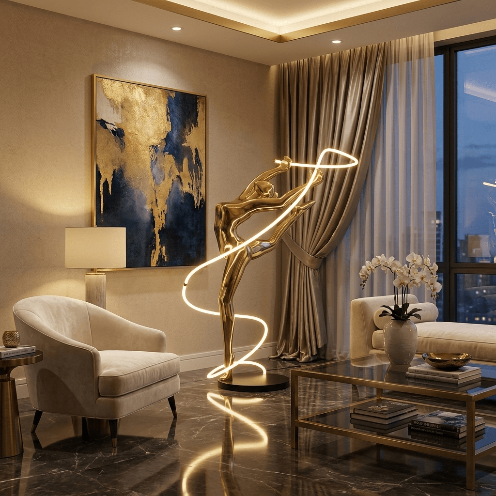 Elaeline Ribbon Dancer Floor Lamp