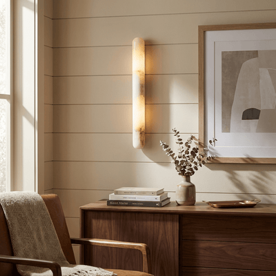 Alderstone Slim Alabaster Linear Indoor Wall Light