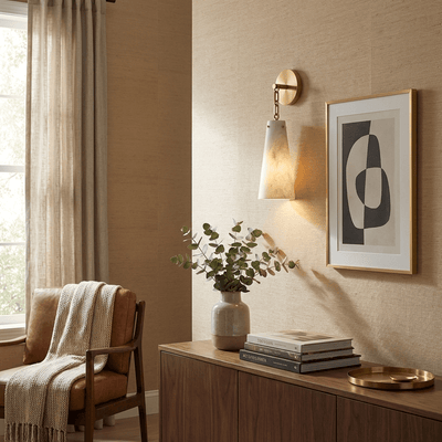 Alborelle Tapered Alabaster Wall Sconce