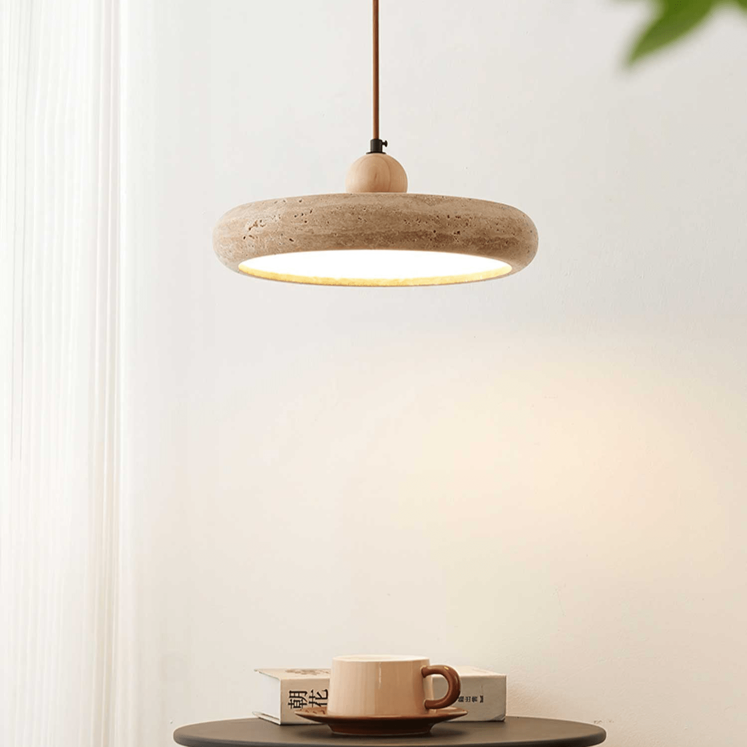 Noraraine Minimalist Travertine Pendant Light