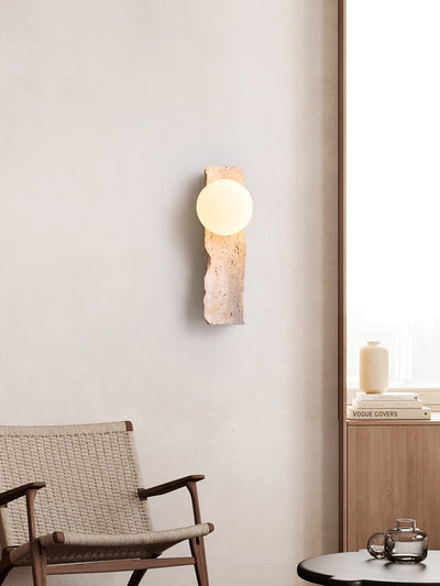 Elnoren Organic Travertine Wall Light - Neutral Decor