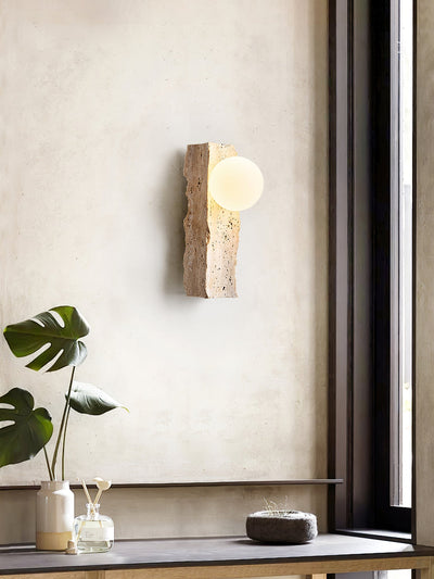 Elnoren Organic Travertine Wall Light - Neutral Decor