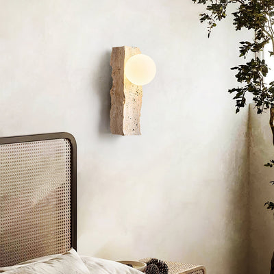 Elnoren Organic Travertine Wall Light - Neutral Decor