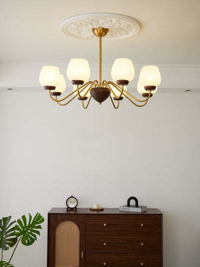 Sytheiel Premium	Elegance Wood Glass Chandelier