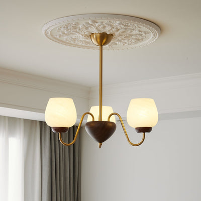 Sytheiel Premium	Elegance Wood Glass Chandelier