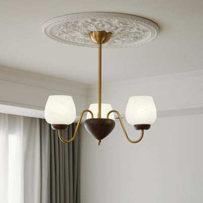 Sytheiel Premium	Elegance Wood Glass Chandelier