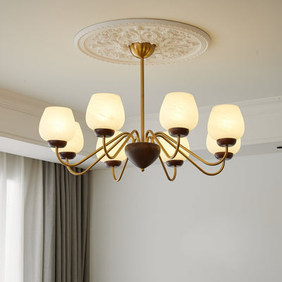 Sytheiel Premium	Elegance Wood Glass Chandelier