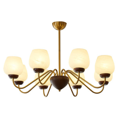 Sytheiel Premium	Elegance Wood Glass Chandelier