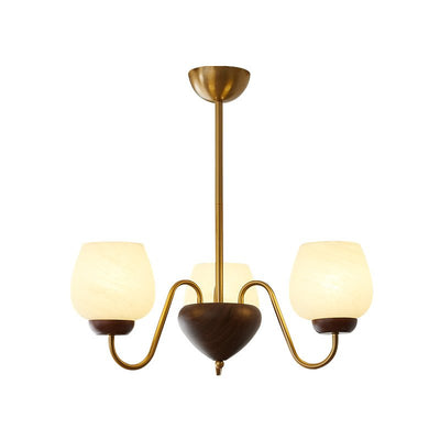 Sytheiel Premium	Elegance Wood Glass Chandelier