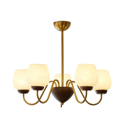 Sytheiel Premium	Elegance Wood Glass Chandelier
