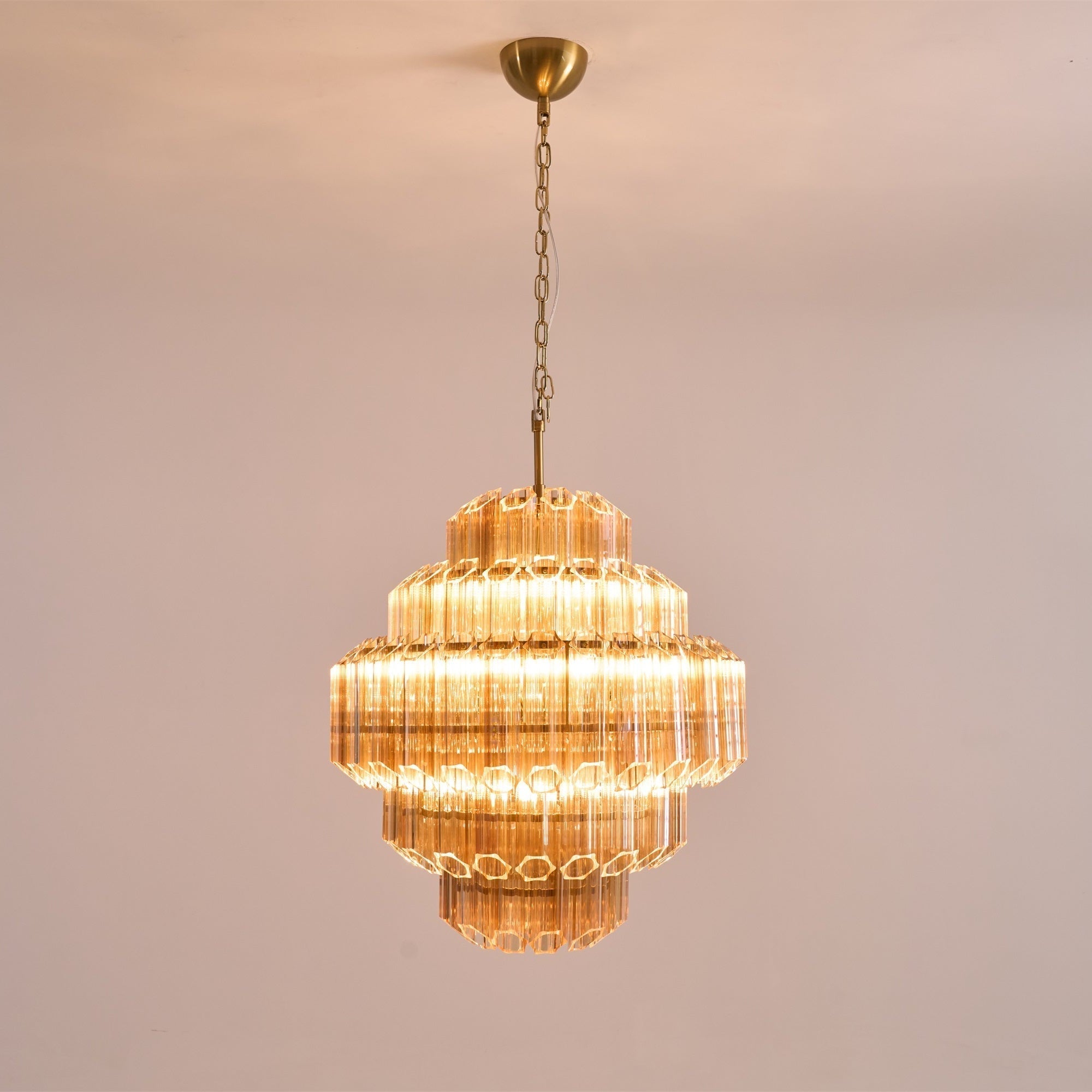 Liorerira Chandelier Aurum Cascade Murano Glass Prism Art