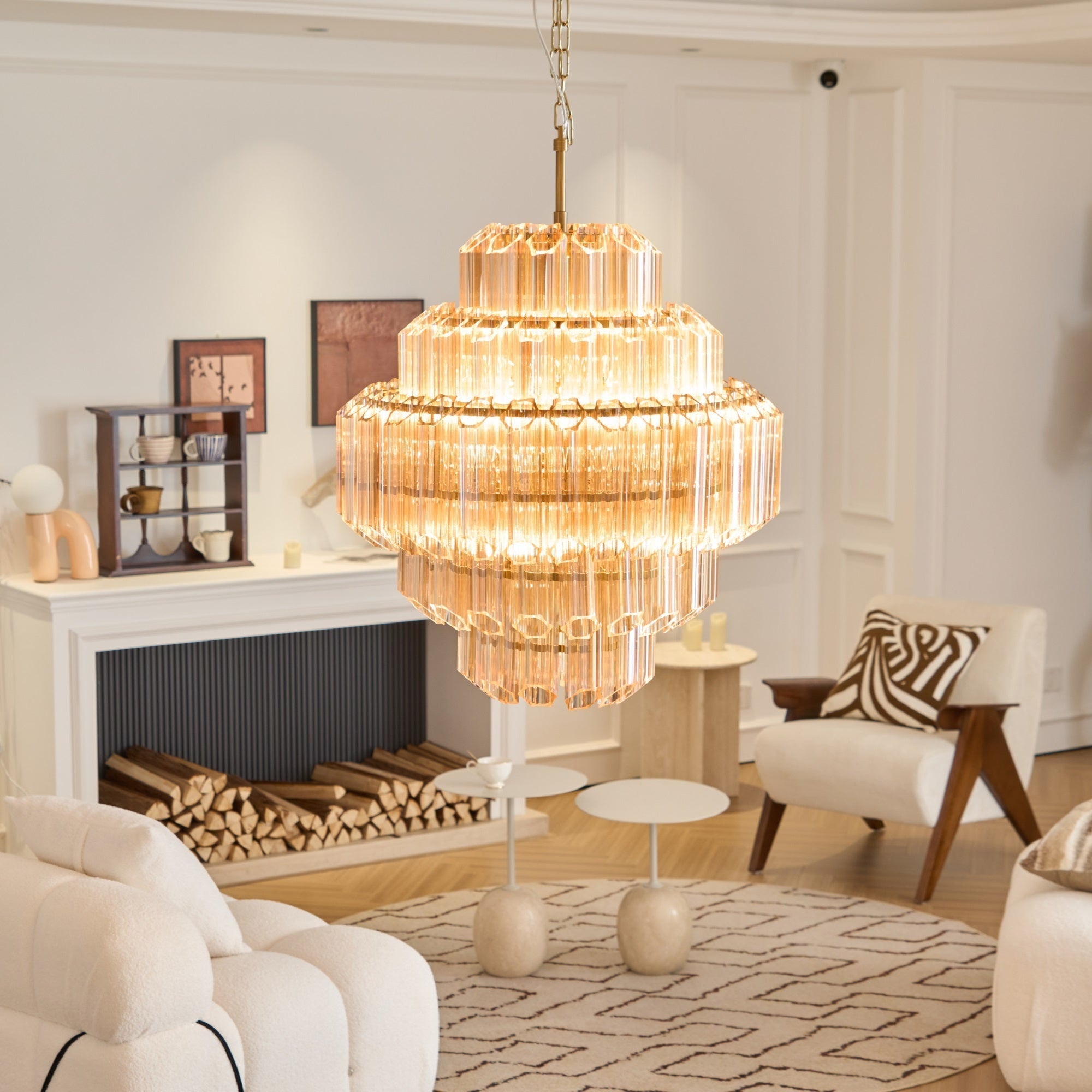 Liorerira Chandelier Aurum Cascade Murano Glass Prism Art