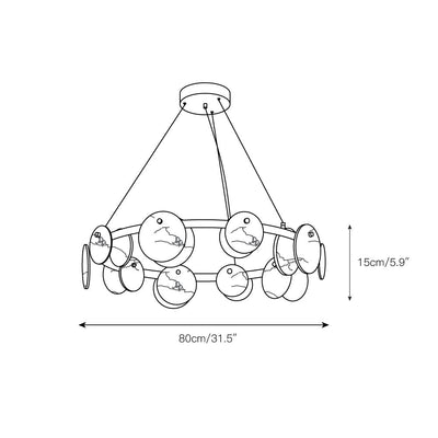 Ostruvys Postmodern Luxury Brass Alabaster Chandelier