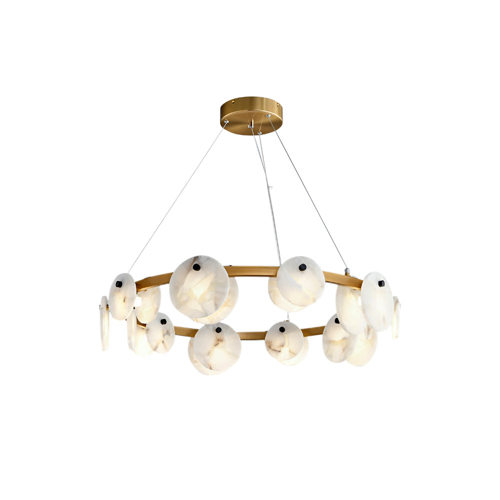 Ostruvys Postmodern Luxury Brass Alabaster Chandelier