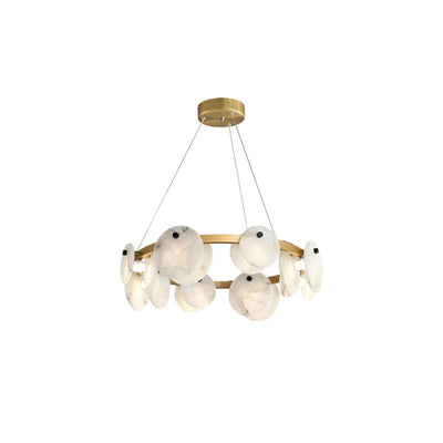 Ostruvys Postmodern Luxury Brass Alabaster Chandelier