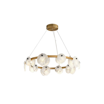 Ostruvys Postmodern Luxury Brass Alabaster Chandelier